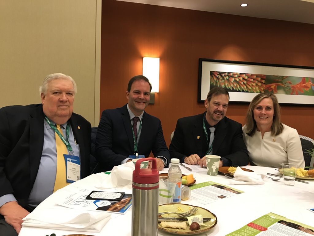 From right to left: out-going AAEP president Margo Macpherson, AAEP vice president David Frisbie, WEVA president Vince Gerber, and WEVA past president Gary Norwood